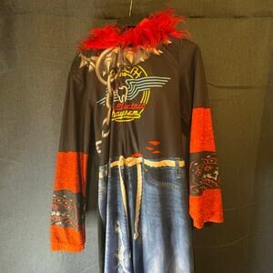 Disney Adult One Piece Pajamas Muppet Animal Electric Mayhem Large w/Hood